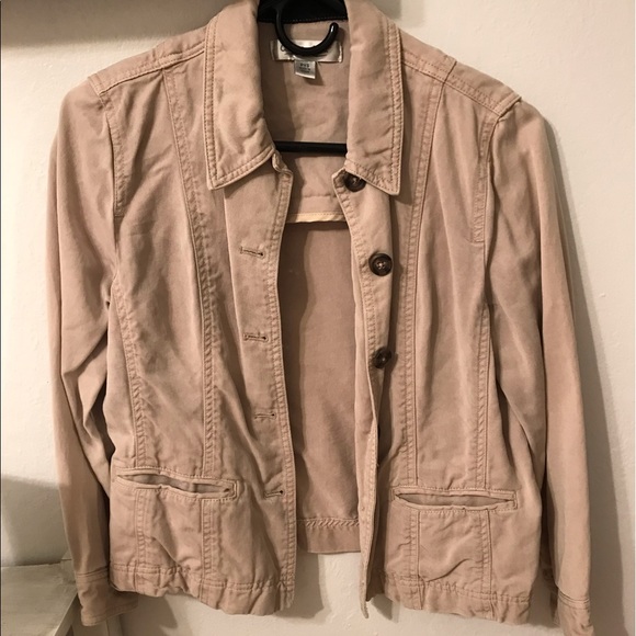 Coldwater Creek Jackets & Blazers - Vintage Style Khaki Women’s Button Up Coat